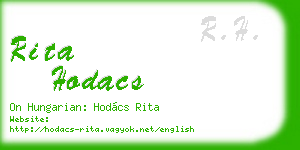 rita hodacs business card
